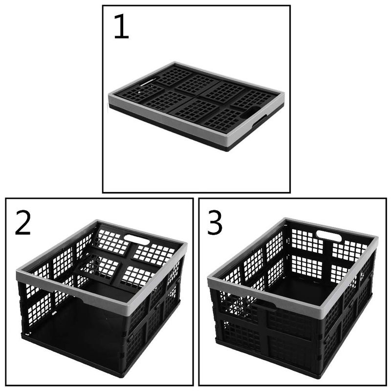 Jekiyo 34-Liter Folding Crates Storage, Collapsible Container Plastic, Set of 3 - Image 5